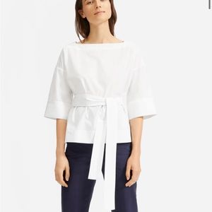 Everlane Poplin Belted Top
